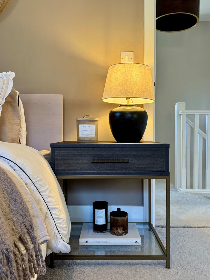 Langley Bedside Table Drawers - Ebony