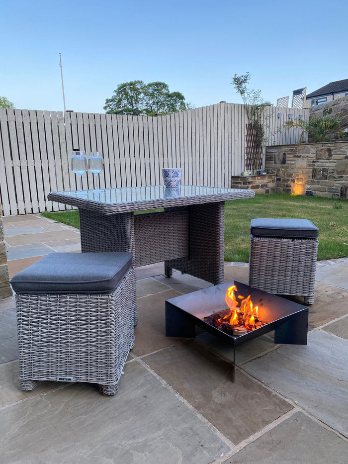 Fire Pit X - Mini Fin Fire Pit - Handmade Fire Bowl Outdoor Patio