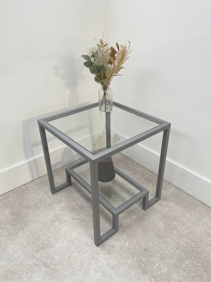 light grey side coffee table