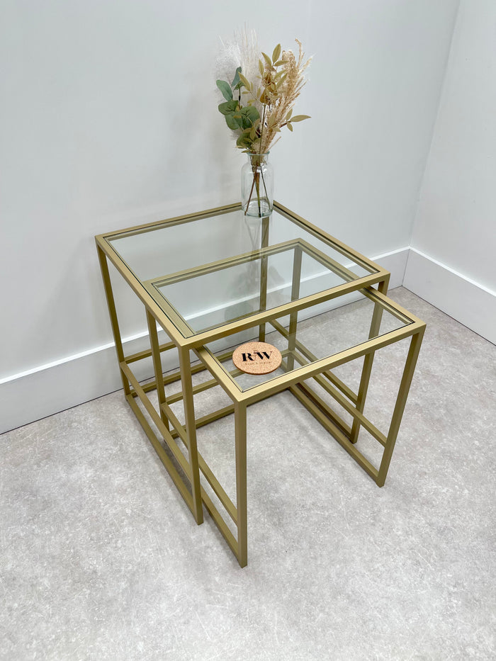 gold frame nesting tables