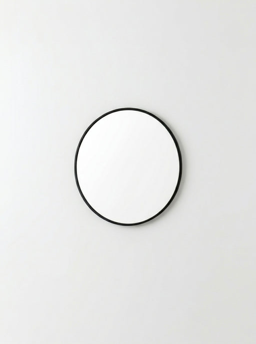 Ava Round Mirror Metal Frame - Black