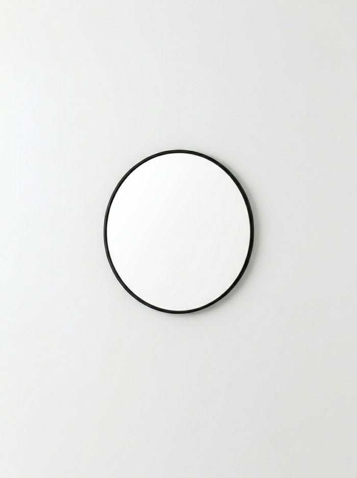 Ava Round Mirror Metal Frame - Black