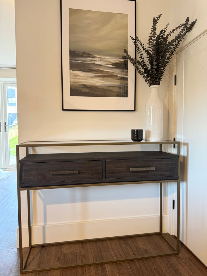 Harrington Console Table With Drawers - Ebony