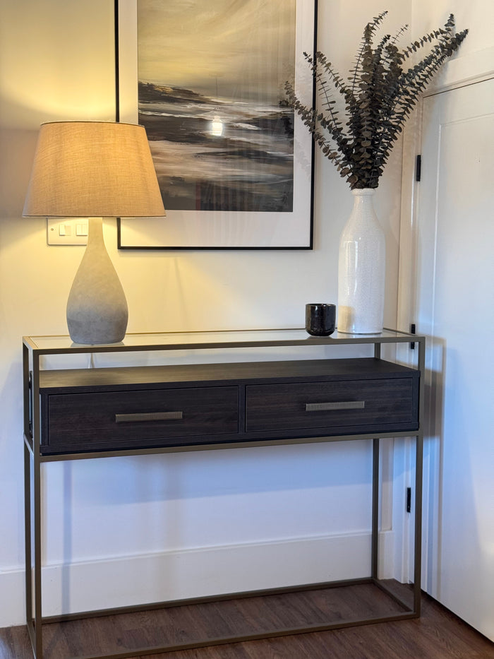 Harrington Console Table With Drawers - Ebony