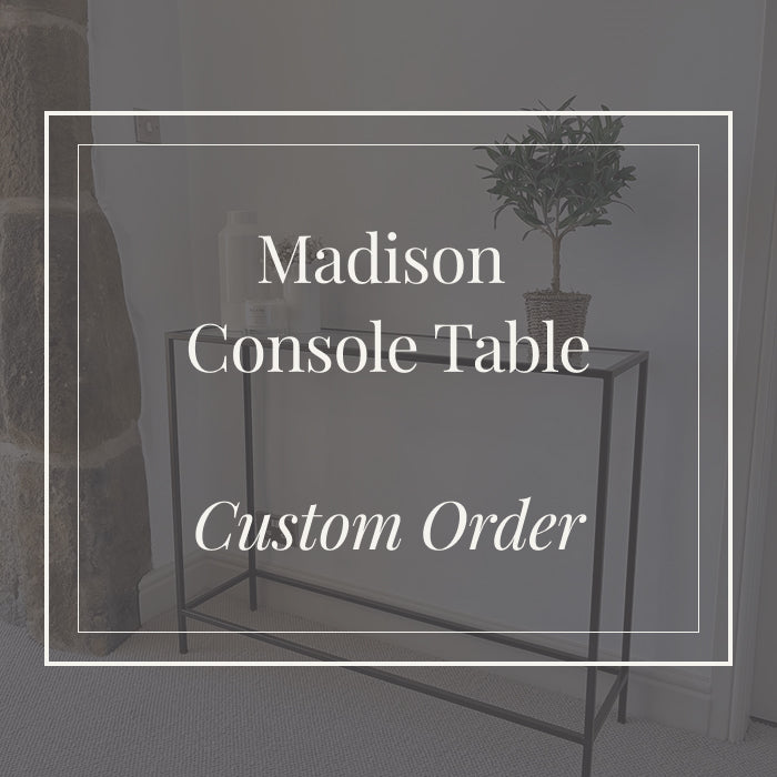 Madison Glass Metal Console Table - Made To Measure