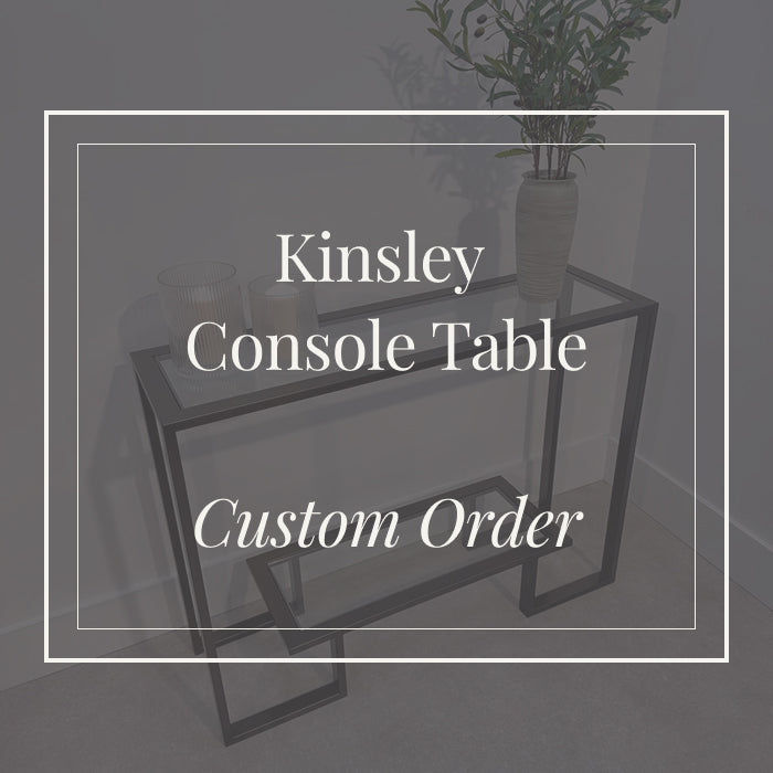 Kinsley Glass Metal Console Table - Made To Measure