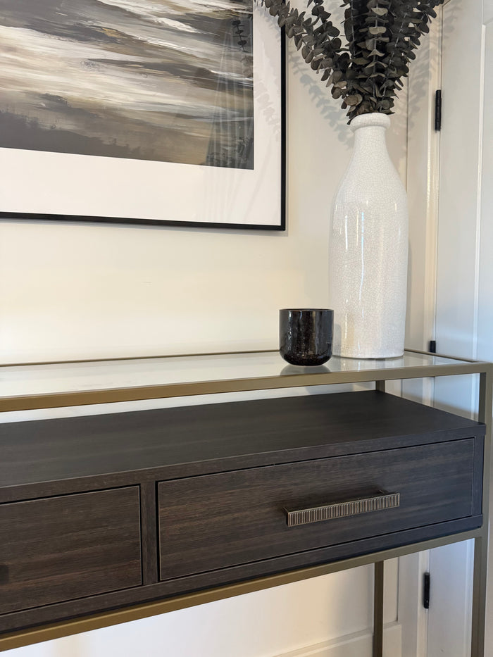 Harrington Console Table With Drawers - Ebony