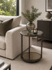 Amara Round Side Table - Dark Bronze