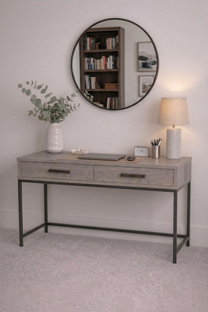Wilton Desk Table With Drawers - Taupe