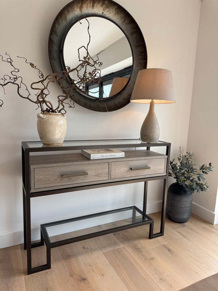 Hudson Console Table With Drawers - Taupe