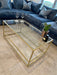 Gold Glass Metal Coffee Side Table