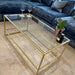 Gold Glass Metal Coffee Side Table