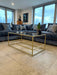 Gold Glass Metal Coffee Side Table