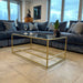 Gold Glass Metal Coffee Side Table