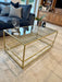 Gold Glass Metal Coffee Side Table