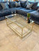 Gold Glass Metal Coffee Side Table