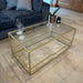 Gold Glass Metal Coffee Side Table