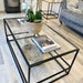 Glass Black Metal Coffee Table