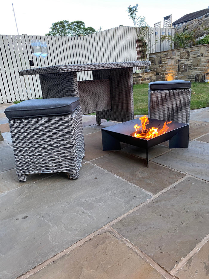 Fire Pit X - Mini Fin Fire Pit - Handmade Fire Bowl Outdoor Patio
