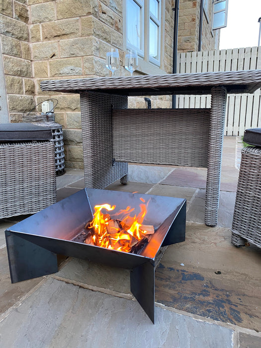 Fire Pit X - Mini Fin Fire Pit - Handmade Fire Bowl Outdoor Patio