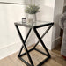 Twisted Glass Matte Black Side Table