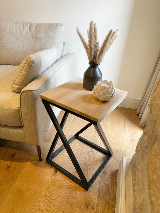 Twisted Oak Top Side End Table